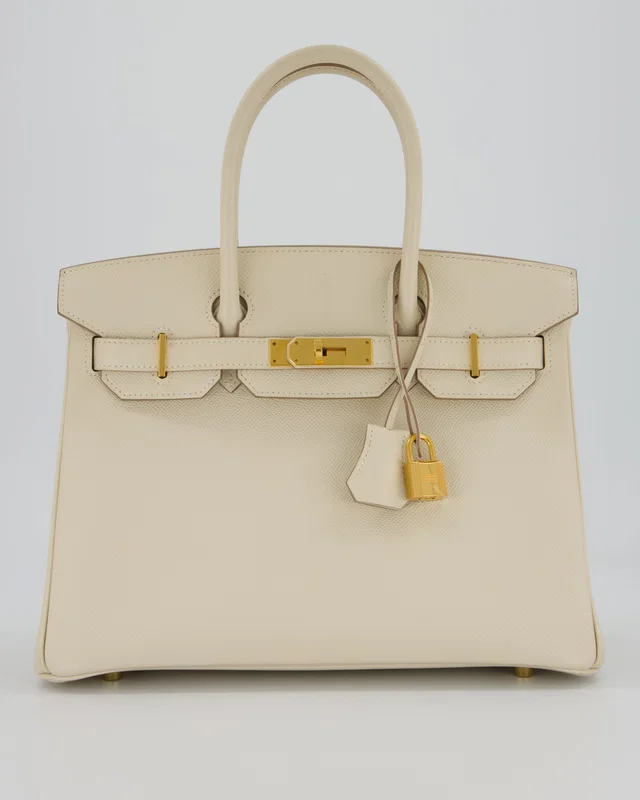 Hermès Birkin 30 Retourne Bag in White Epsom leather from Sellier