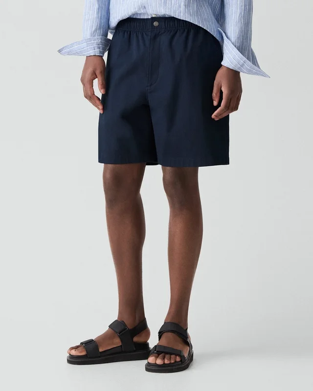 Theory Pull-On Short in Moonsoft Cotton in BALTIC 97% Cotton, 3% Spandex, photo 10 of 10 from Theory