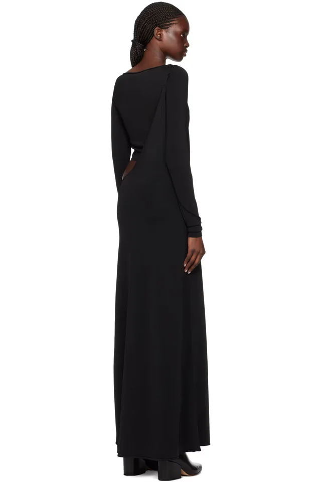 Paris Georgia Black Drape Maxi Dress, photo 3 of 4 from SSENSE