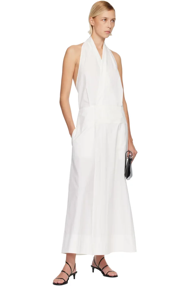 St. Agni White Halter Wrap Midi Dress, photo 4 of 4 from SSENSE