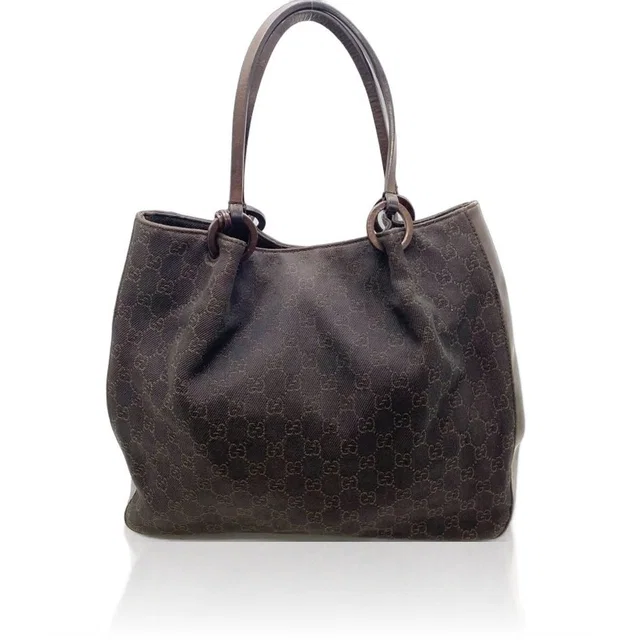 Gucci GG Canvas Tote Bag Brown in Brown Canvas from The Reluxe