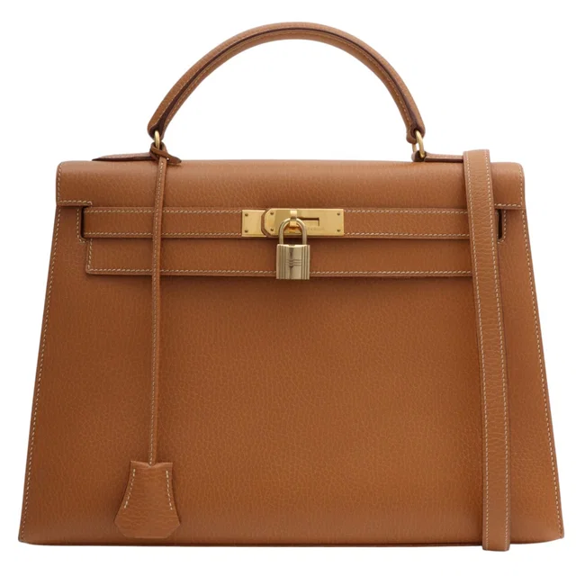 Hermès 1993 Kelly 32 Natural Sable in Beige from VINTAGE QOO TOKYO