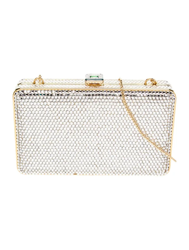Judith Leiber Crystal Minaudière Vintage in Leather from The RealReal