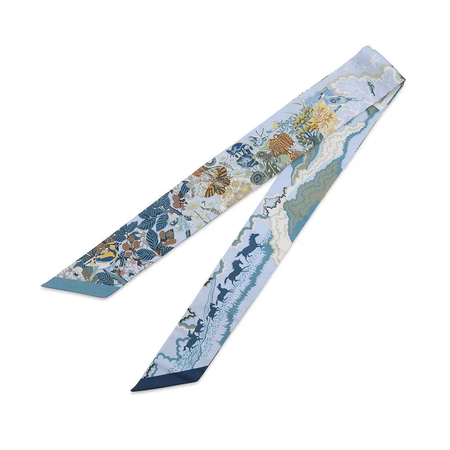 Hermès Twilly Rewilding Nature Blue・Ciel/Marine/GreenH064297S Silk100% in Navy from GALLERY RARE, photo 2 of 2