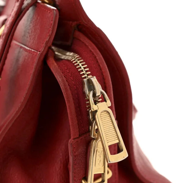 Saint Laurent Sheepskin Small Cabas ChYc Red in Red Leather from FASHIONPHILE, photo 11 of 13