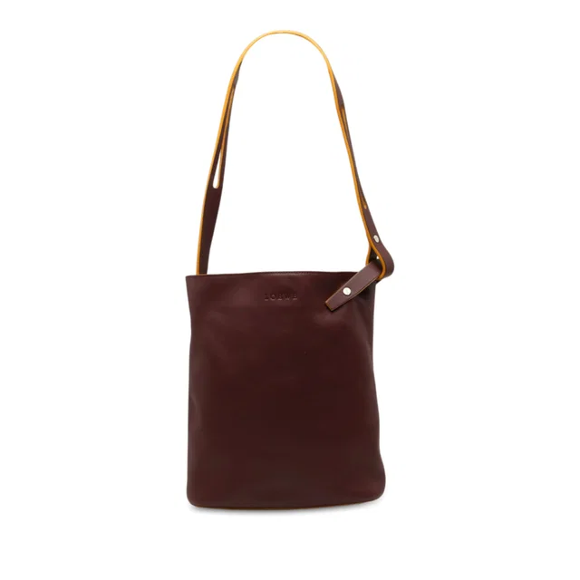 Red LOEWE Leather Shoulder Bag in Red Leather from Designer Revival