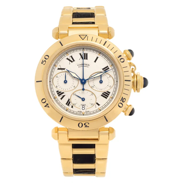 Cartier Pasha Chronograph 38mm 2111 in Yellow Gold from Gray And Sons