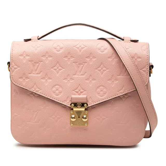 Pink Louis Vuitton Monogram Empreinte Pochette Metis Satchel in Pink Leather from Designer Revival