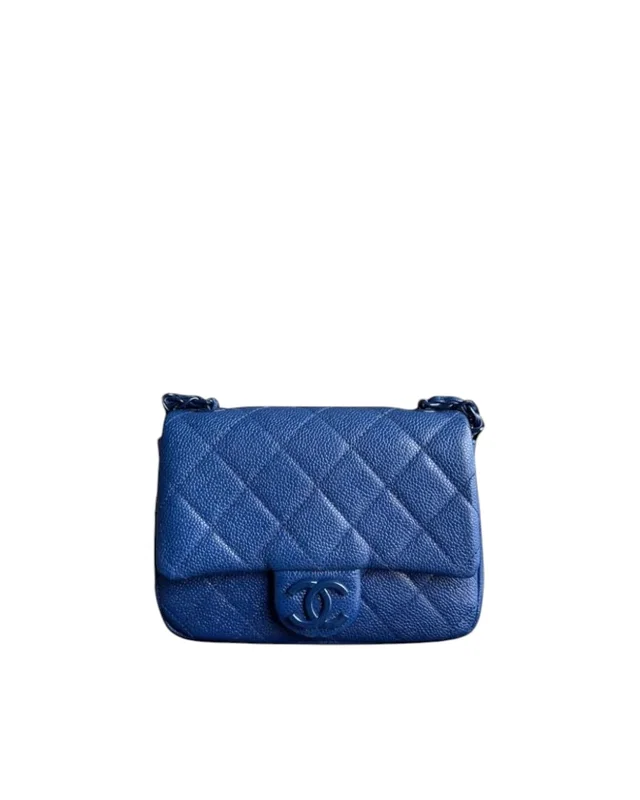 Chanel Classic Flap Seasonal Mini Square - Caviar Quilted All Blue Series 29 in Blue Caviar leather from Luxury Promise