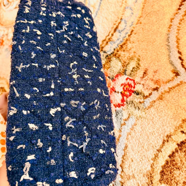 Chanel Blue Tweed Mademoiselle Shoulder Bag in Blue Tweed from HEWI, photo 2 of 6
