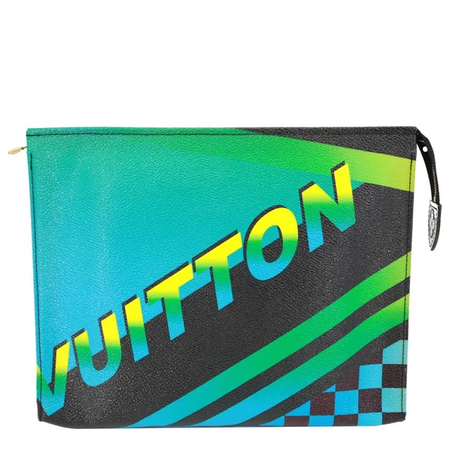 Louis Vuitton Damier Race Coated Canvas Toiletry Pouch Blue in Blue Coated canvas from Dallas Designer Handbags