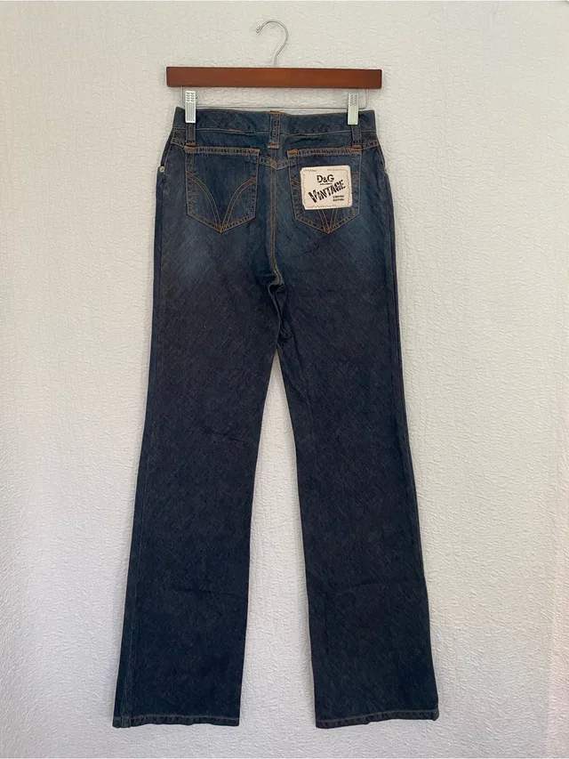 Dolce & Gabbana Vintage Y2k Dark Blue Women's Flare Jeans Mid Rise. Eu 42 in blue Denim from Poshmark