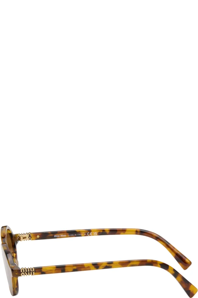 Miu Miu Eyewear Brown Miu Regard Sunglasses, photo 3 of 4 from SSENSE
