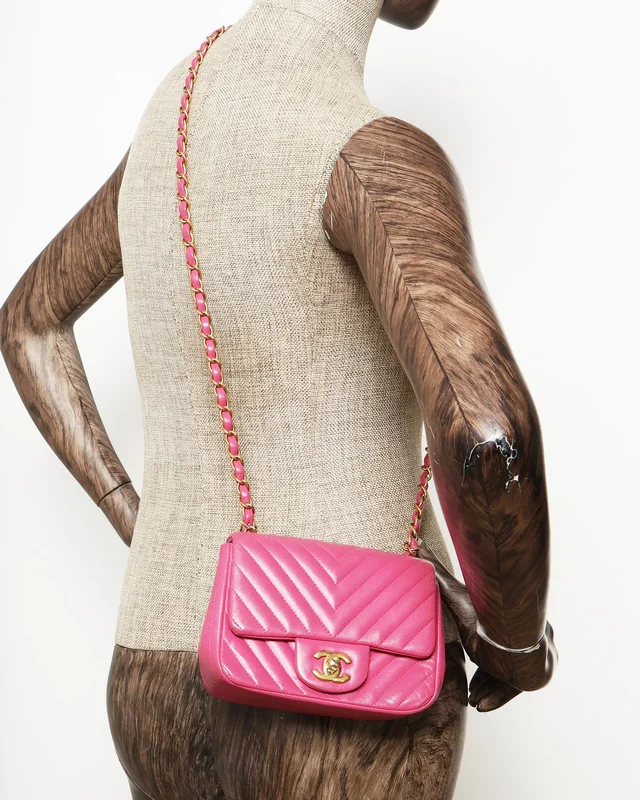 Chanel Chevron Mini Square Flap Bag in Leather from A Retro Tale, photo 10 of 10