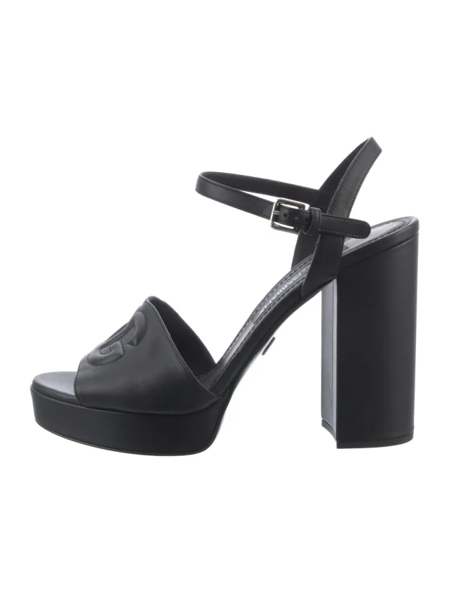 Dolce & Gabbana Leather Sandals in black Leather from The RealReal