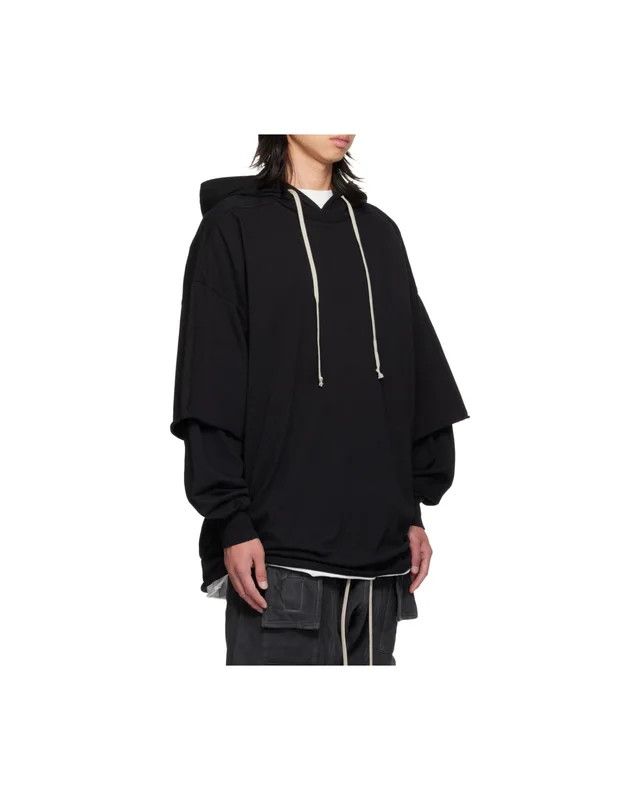 Rick Owens Drkshdw layered-sleeve hoodie, image 1 of 1 from SENSER