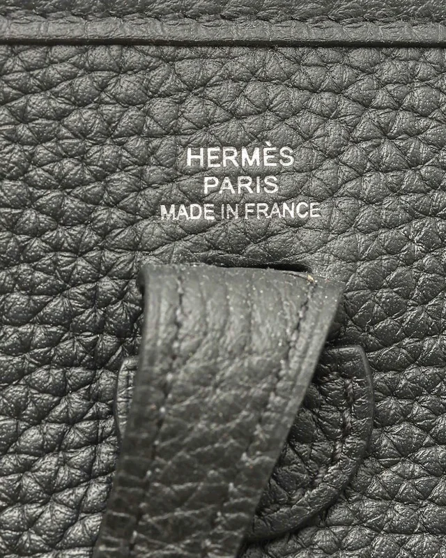 Hermès Evelyne 16 TPM Taurillion Clemence Black Bag in Black Clemence leather from A Retro Tale, photo 7 of 9