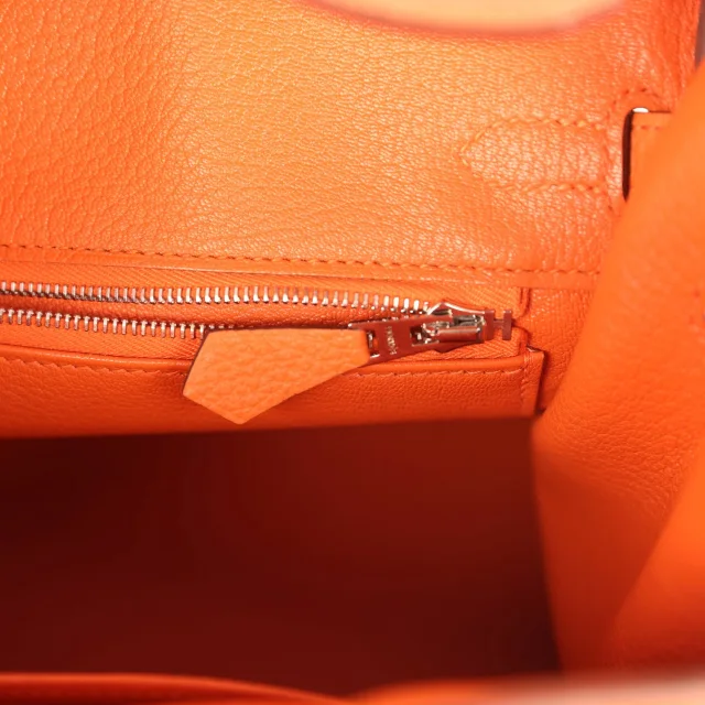 Hermès Birkin 25 Orange Togo Palladium Hardware in Orange Togo leather from Madison Avenue Couture, photo 9 of 9