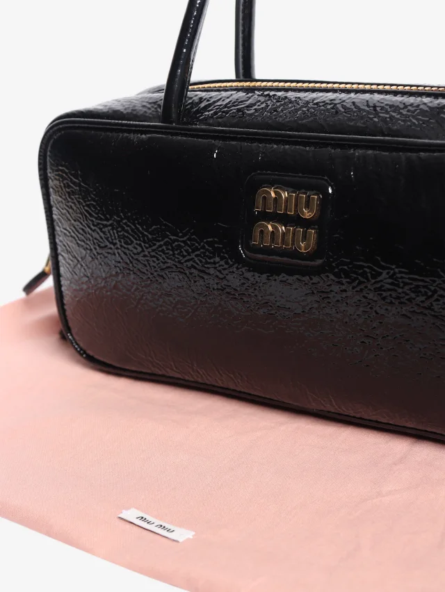 Miu Miu Black Beau patent top handle bag in Black Patent leather from Sign of the Times, photo 9 of 9