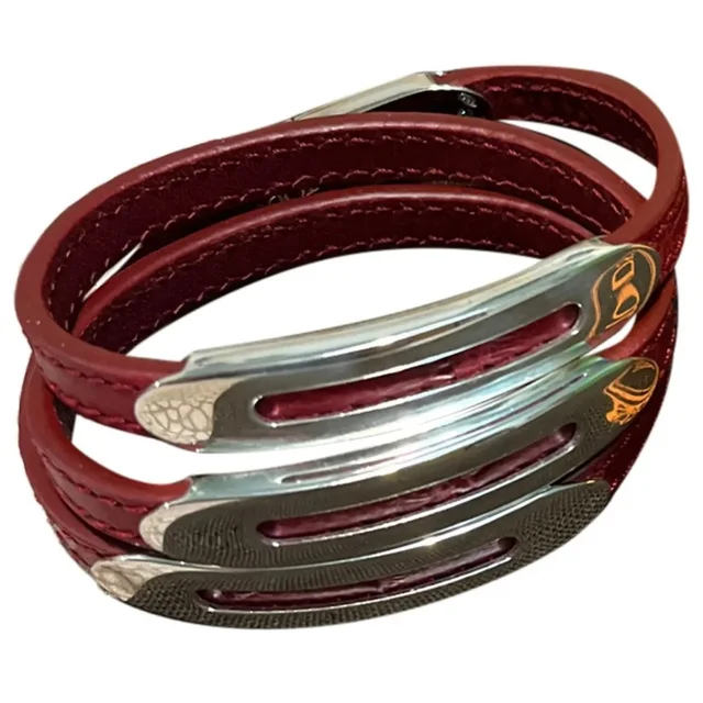 Tod's Burgundy Leather & Sterling Silver Wraparound Bracelet in silver|red|gray Leather from Poshmark, photo 2 of 13
