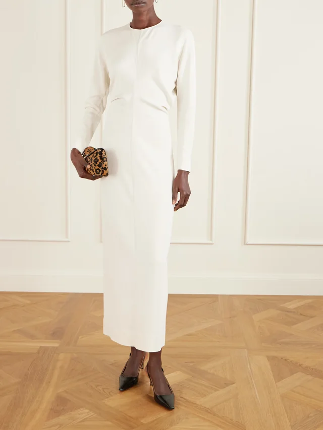 TOTEME Garderob gathered crepe maxi dress in White, photo 2 of 2 from NET-A-PORTER (Canada)