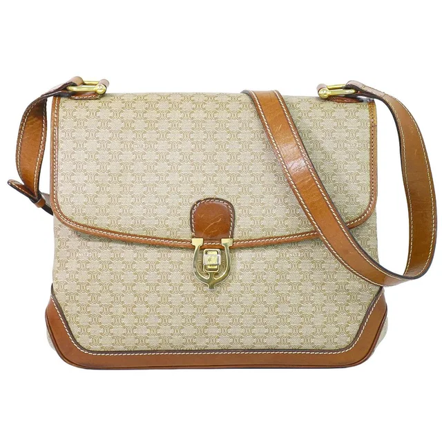 Celine Macadam Turnlock Shoulder Bag Pochette Beige Second in Beige from The Reluxe