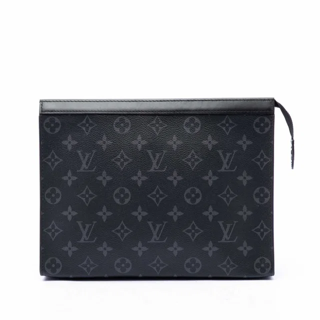 Black Louis Vuitton Monogram Eclipse Pochette Voyage MM Clutch Bag in Black Canvas from Designer Revival, photo 1 of 1