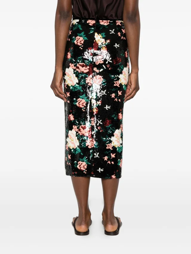 Forte Forte sequin-embellished floral-motif midi skirt, photo 4 of 5 from SENSER