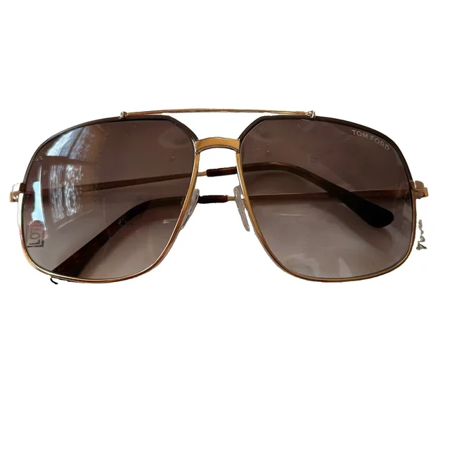 Tom Ford Ronnie Tf439 48f Gold Frame Mens Pilot Sunglasses 60-13-140 in brown|red|gold from Poshmark