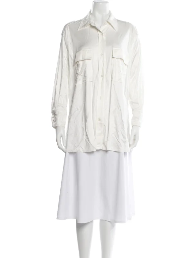 Tom Ford Long Sleeve Button-Up Top w/ Tags in white from The RealReal