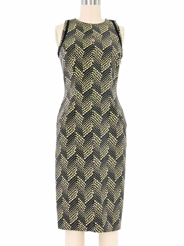 Versace Dot Print Midi Dress from Arcade Vintage
