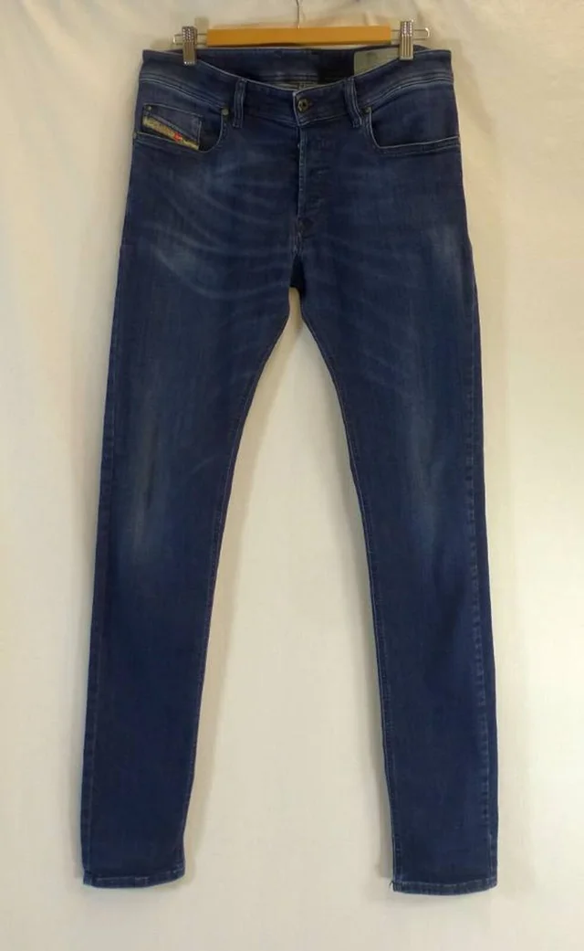 Diesel Slim Skinny Troxer Jeans Blue Size: 32 in Blue Cotton from Oxfam Online Shop, photo 2 of 2