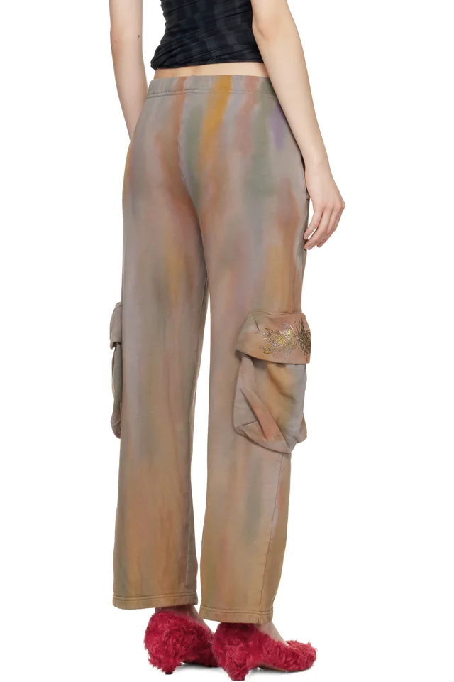 Collina Strada Gray Hand-Dyed Cargo Sweatpants, photo 3 of 4 from SSENSE