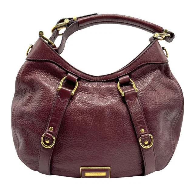 Burberry Shoulder Bag Leather Burgundy Red Gold in gold|red Leather from Poshmark