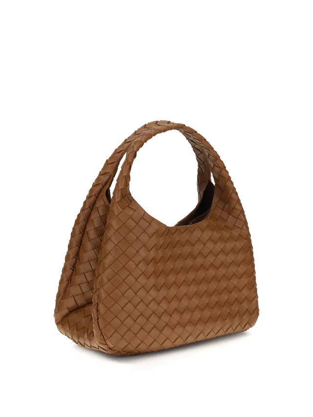 Bottega Veneta Campana Shoulder Bag — Brown Lamb (ovis Aries) in Brown Lambskin from HEWI