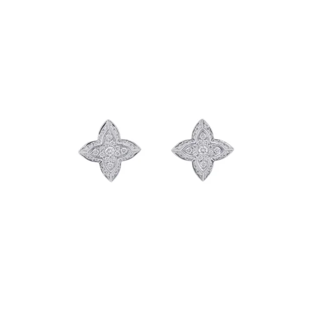 Louis Vuitton Diamond Double Round EarringsQ06400 18K White Gold in White from GALLERY RARE, photo 2 of 13