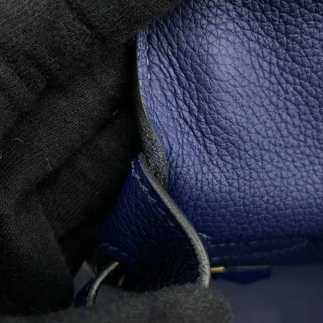 Hermès Kelly Retourne blue navy Togo Leather Size 35 in Navy Togo leather from GALLERY RARE, photo 12 of 17