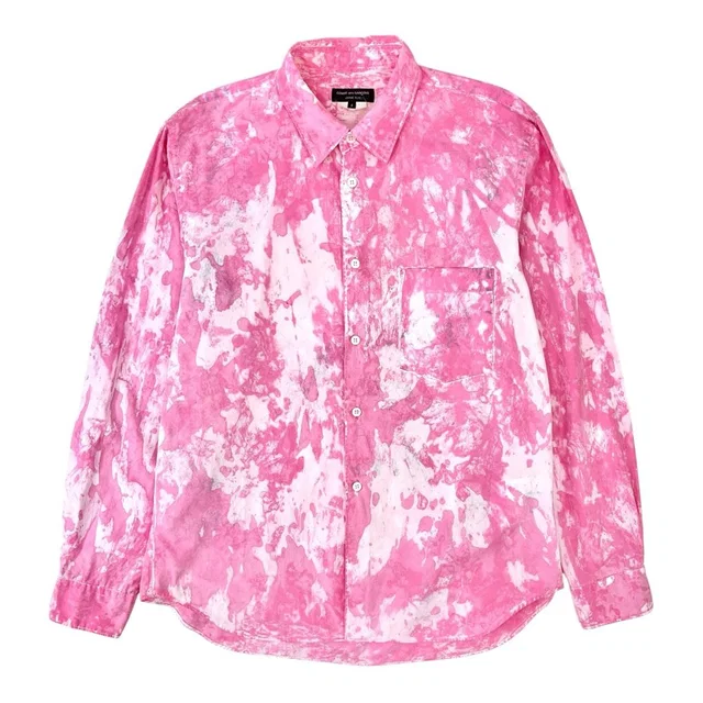 Comme des Garçons Homme Plus Pink Tie Dye Ink Stained Oversized Button Up Shirt in pink|white from Poshmark