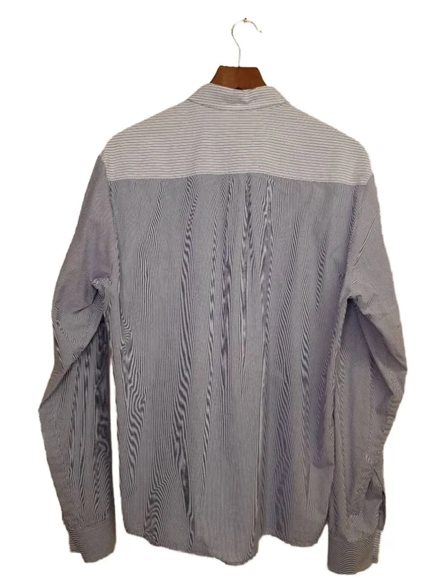 Alexander McQueen Mixed Stripes Button-Up Shirt Blue and White Size: S in Multi-coloured Cotton from Oxfam Online Shop, photo 2 of 2