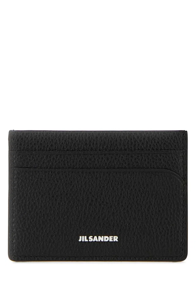 Jil Sander Curve Card Case — Black Exterior: Calf Cases in Black Calfskin from HEWI