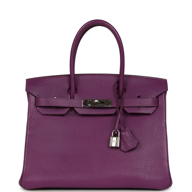 Hermès Vintage Birkin 30 Cyclamen Chevre Mysore Palladium Hardware in Goatskin from Madison Avenue Couture