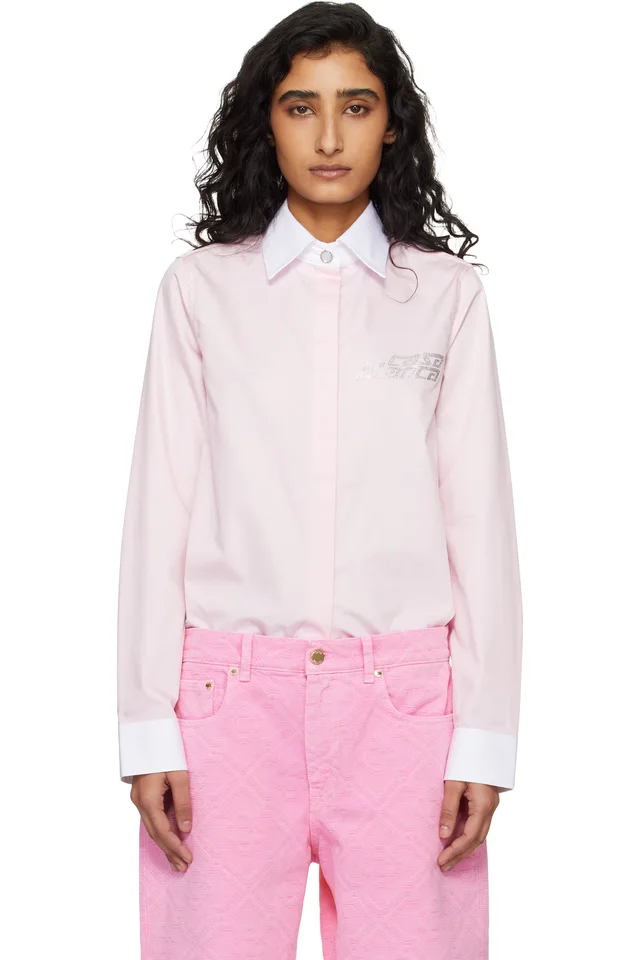 Pink Crystal Logo Shirt, image 1 of 1 from SSENSE