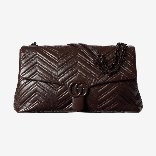 Gucci Marmont Shoulder Bag — Brown Calfskin in Brown Calfskin from HEWI