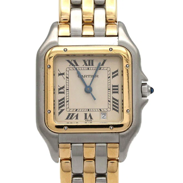 Cartier Panthere MM 3ROW Stainless Steel x Yellow Gold Quartz in Yellow from LuxUness