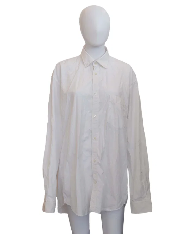 Balenciaga Long Sleeve Shirt White Grey Logo Size S in White from Luxury Promise