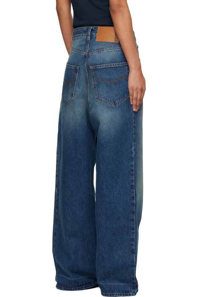 VETEMENTS Navy Washed Baggy Jeans, photo 3 of 4 from SSENSE