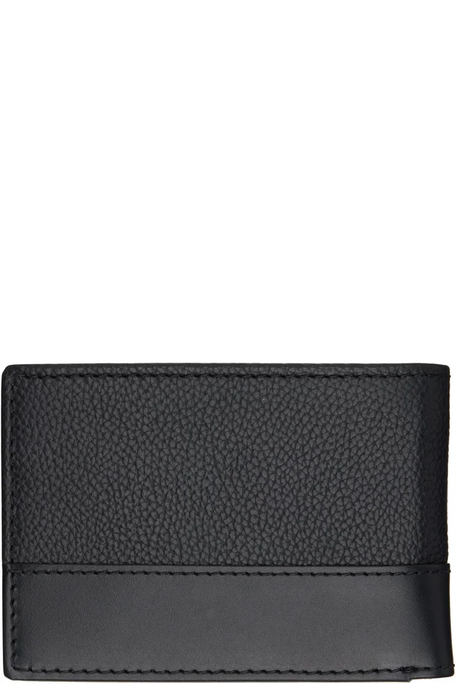 Hugo Black Stacked-Logo Slim Leather Wallet, photo 2 of 3 from SSENSE