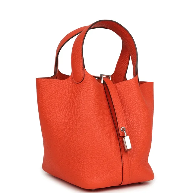 Hermès Picotin Lock 18 Orange Poppy Clemence Palladium Hardware in Orange Clemence leather from Madison Avenue Couture, photo 2 of 2