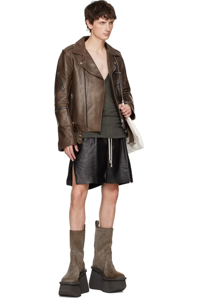 Rick Owens Brown Concordians Factory Boots, photo 5 of 5 from SSENSE
