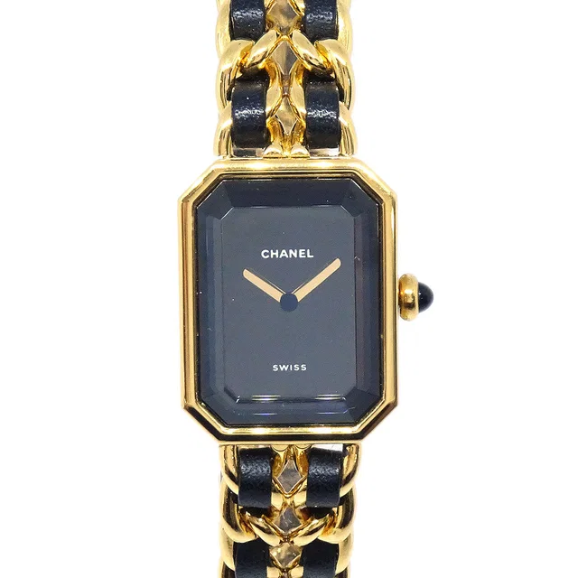 Chanel Premiere Watch Gold #XL in Gold Leather from AMORE Vintage Tokyo